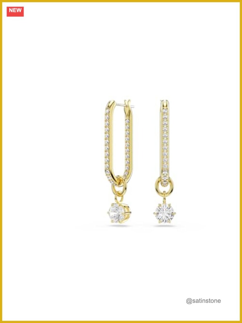 Swarovski Constella Drop Earrings Gold-tone Plated Crystal